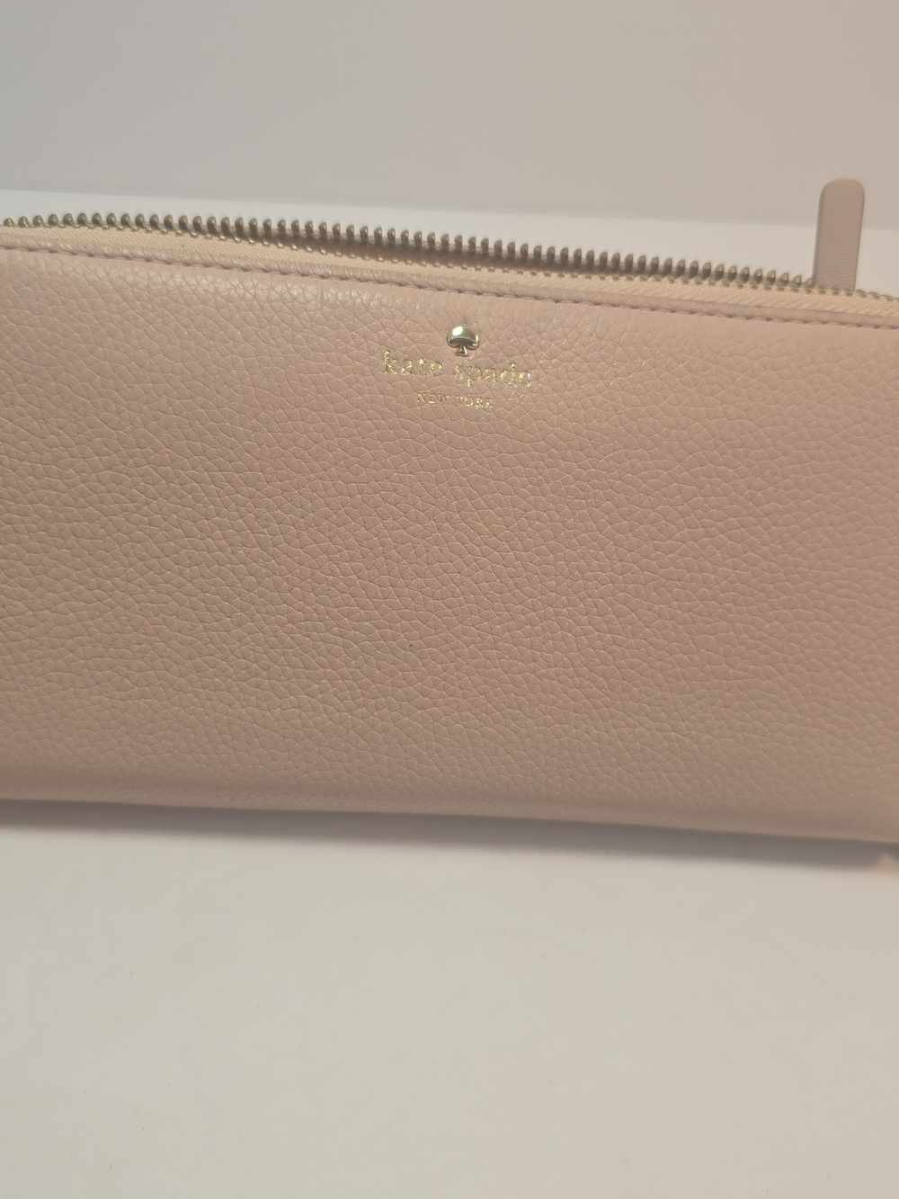 kate spade New York Pale Pink Leather Zip Wallet
